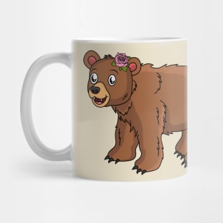 Cute bear with flower cartoon illustration Mug